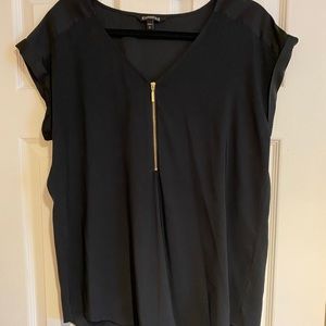 Express black zipper detail blouse